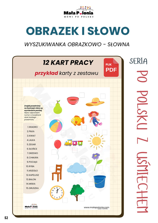 OBRAZEK I SŁOWO (plik PDF) - wyszukiwanka obrazkowo-słowna