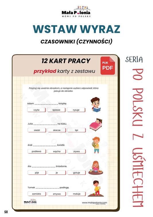 WSTAW WYRAZ – czasowniki (plik PDF)