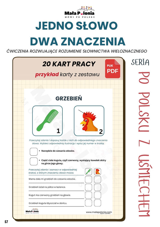 JEDNO SŁOWO - DWA ZNACZENIA (plik PDF)